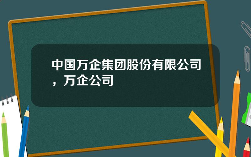 中国万企集团股份有限公司，万企公司