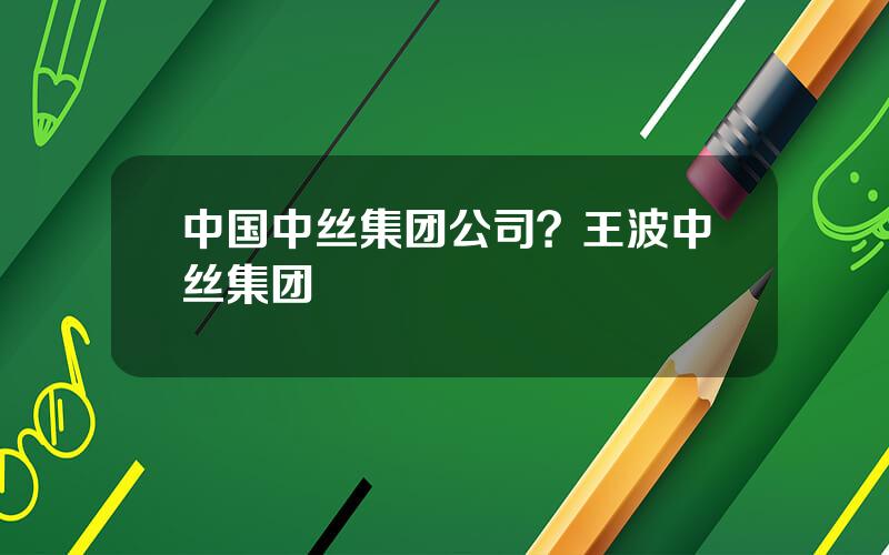 中国中丝集团公司？王波中丝集团