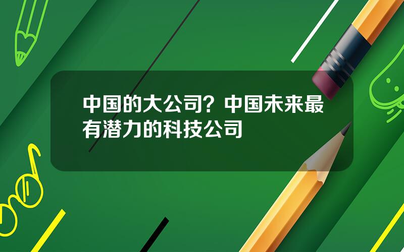 中国的大公司？中国未来最有潜力的科技公司