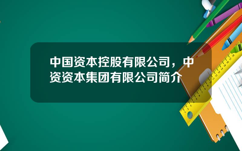 中国资本控股有限公司，中资资本集团有限公司简介