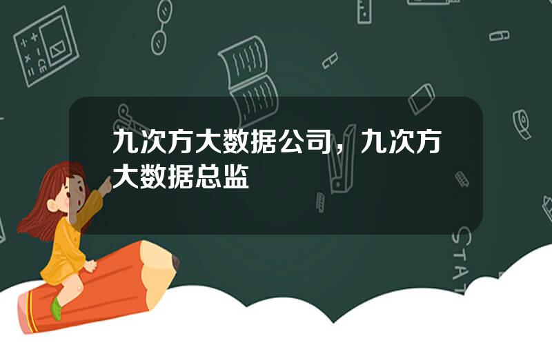 九次方大数据公司，九次方大数据总监