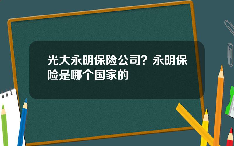 光大永明保险公司？永明保险是哪个国家的