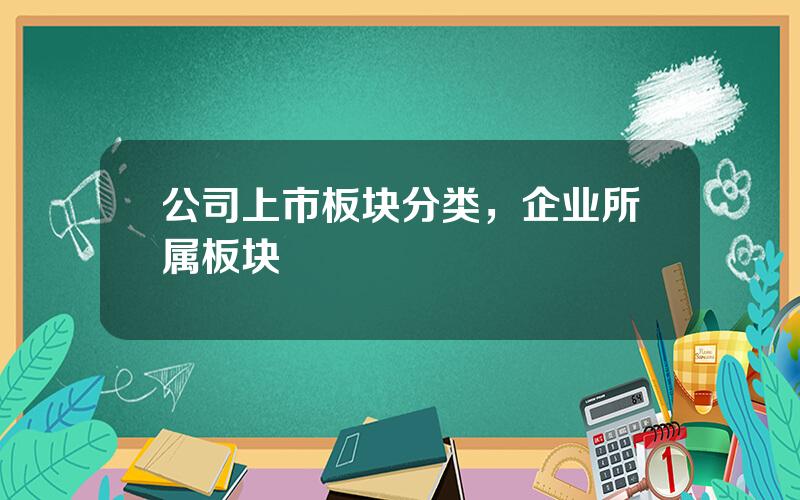 公司上市板块分类，企业所属板块