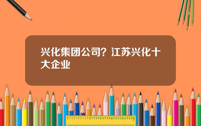 兴化集团公司？江苏兴化十大企业