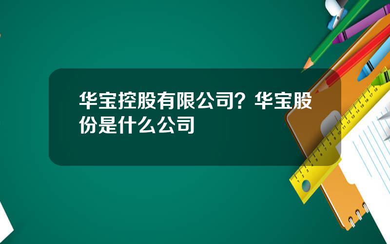 华宝控股有限公司？华宝股份是什么公司