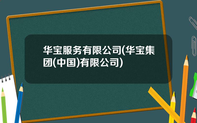 华宝服务有限公司(华宝集团(中国)有限公司)