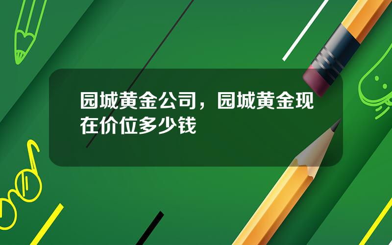 园城黄金公司，园城黄金现在价位多少钱