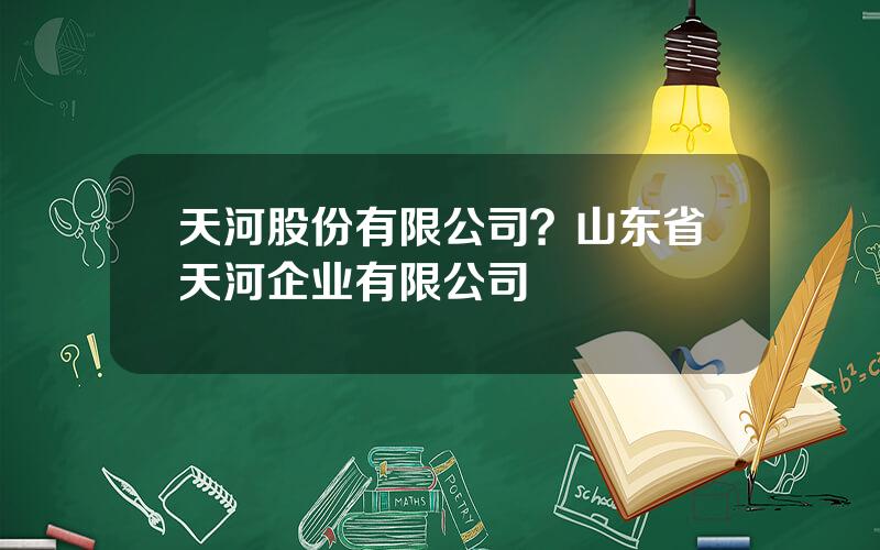 天河股份有限公司？山东省天河企业有限公司